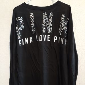 PINK Sequins campus tee